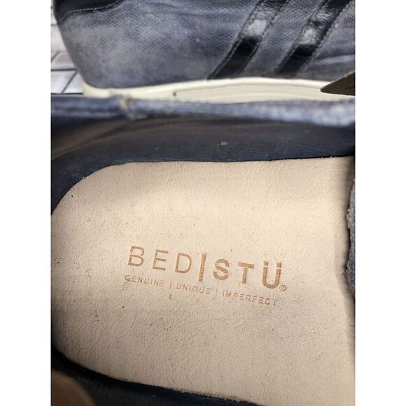 Bed Stu Workshop Blue Gray Denim Distressed Lace Casual Sneakers Men 13M US/46EU - Picture 8 of 16